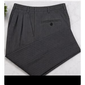 Versini Men's Slacks Dress Pants Black Size 41/34 100% Wool